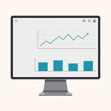 &Eacute;cran affichant des graphiques de croissance et d&rsquo;analyse de donn&eacute;es