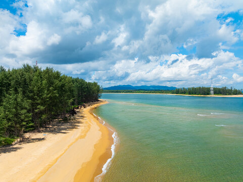 Summer sea in sunny day Drone view landscape nature background