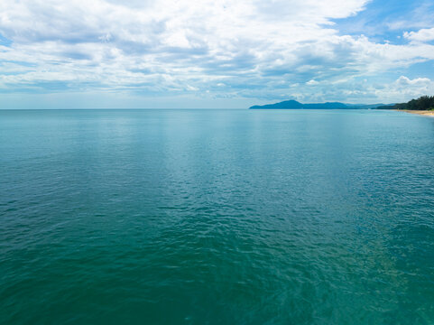 Summer sea in sunny day Drone view landscape nature background