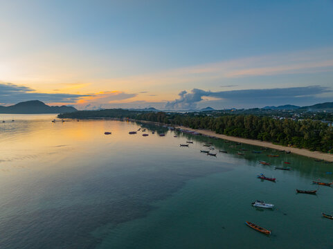 Amazing light of nature beautiful Light Sunset or sunrise over sea sky background