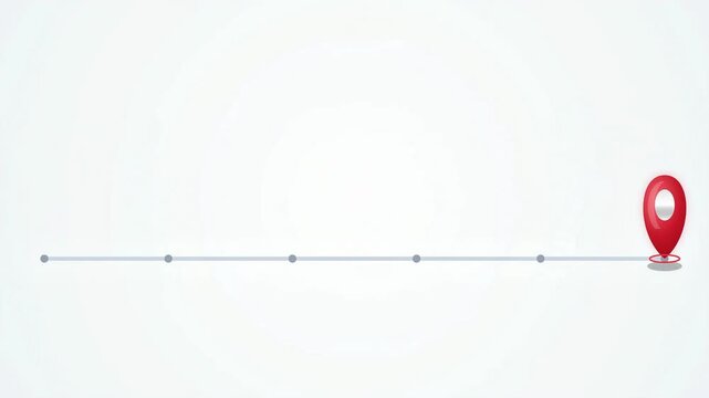 Red Location Map Pin Timeline Motion Graphic Animation