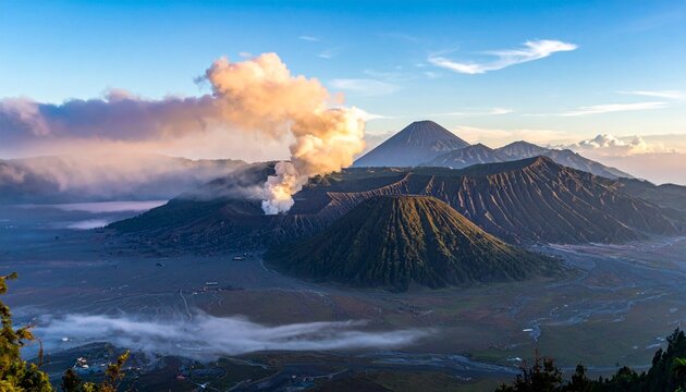 Majestic Mount Bromo Sunrise - A Volcanic Landscape in East Java, Indonesia.