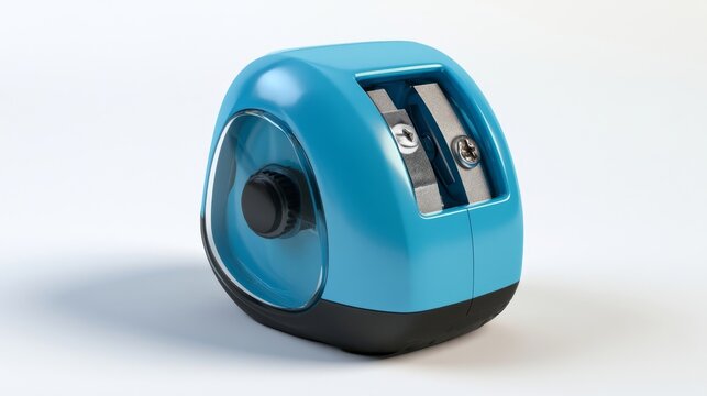 Manual sharpener with case on bright white surface