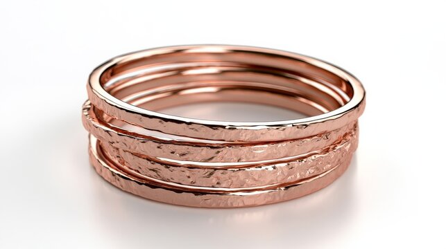 Stacking ring set product render on white backdrop