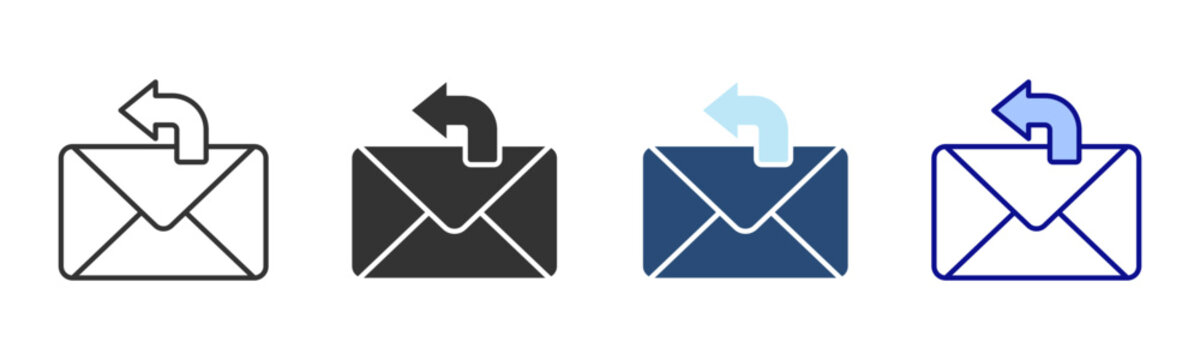 Reply Icon Set. Designed In Multi Style