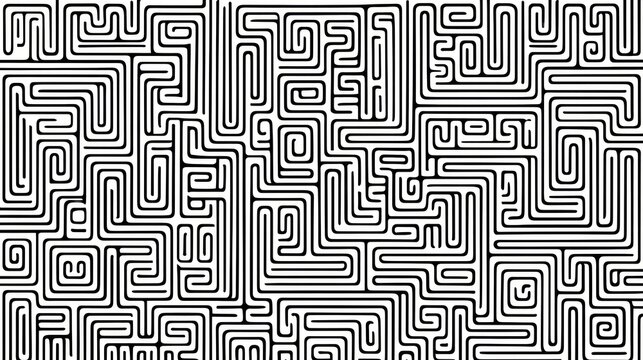 Complex maze pattern illustration for abstract design and conceptual backgrounds