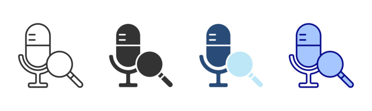 Voice Search Icon Set. Designed In Multi Style