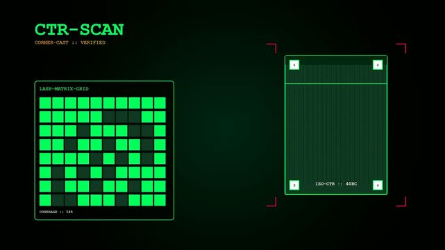 Digital displays showing container lashing grid data points in green neon light on a dark interface representing modern marine logistics and shipping fleet tracking