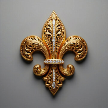 flor de lis, fleur de lis, s&iacute;mbolo her&aacute;ldico, her&aacute;ldica, ornamento, ornamento dorado, decoraci&oacute;n, adorno, filigrana, arabesco, motivo floral, hojas, follaje, dise&ntilde;o ornamental, estilo barroco, barroco