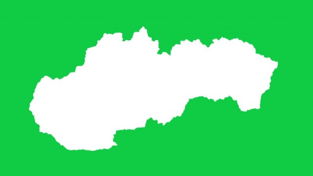 Slovakia wiggle animation map loop green background