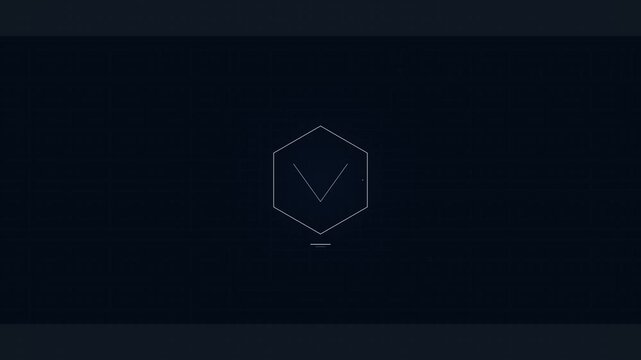 Abstract Hexagon Logo Reveal Animation - Clean Geometric UI Element on Dark Background