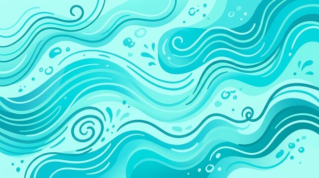 Abstract fluid ripples and doodle wavy line s in turquoise shades for summer pool poster design water wave ripple ocean sea pool turquoise blue texture pattern background backdrop doodle line art