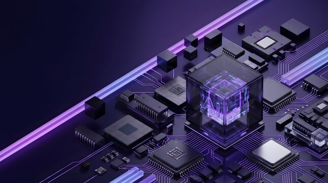 Artificial Intelligence Processor Chip on Circuit Board