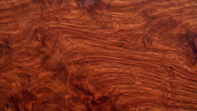 Close-up texture of rich, swirling, dark reddish-brown wood grain with subtle patterns.