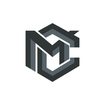 Stylized MC monogram letter logo design.