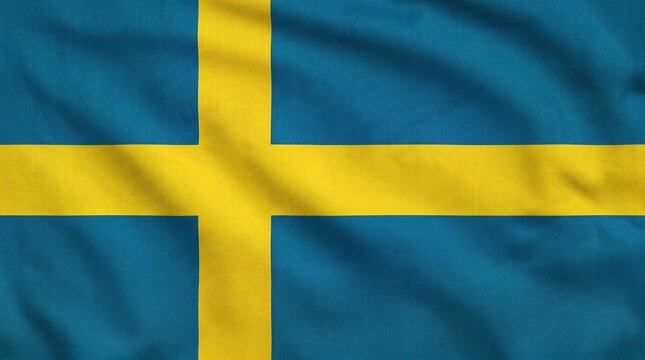 Flag of Sweden waving