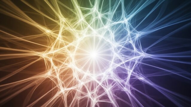 Abstract Glowing Radial Fractal Energy Wave Background