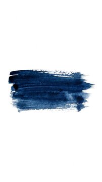 Indigo Blue Watercolor Paint Brush Stroke Isolated on White Background