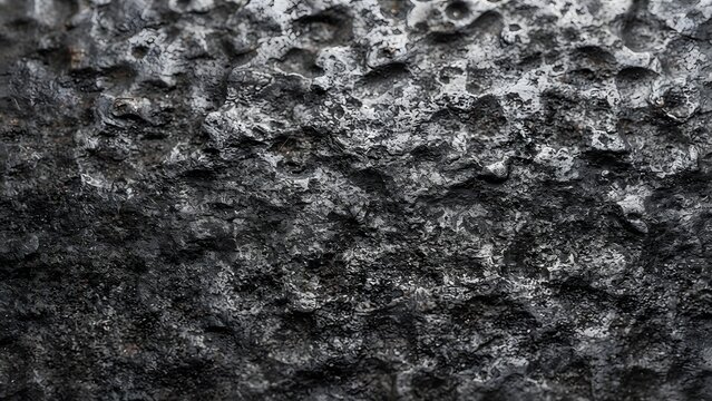Close-up textured abstract background of rough, dark, and gritty metal surface with highlights.