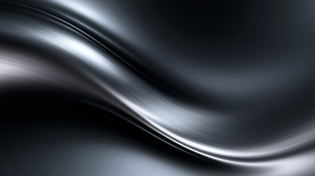 Sleek Silver Metallic Wave Abstract Luxury Background