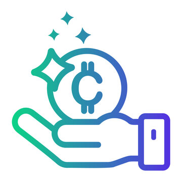 hand Line Gradient Icon