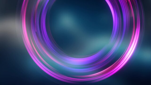 3D Render Vibrant light swirling in mesmerizing concentric rings that pulse with energy and color.
