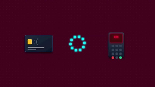 Red transaction declined warning appearing on digital banking screen