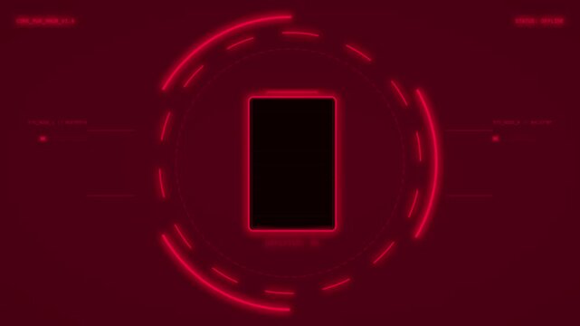 Futuristic digital hud showing battery depletion and critical power error