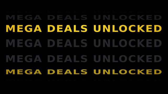 Seamless rotating 3D cylinder kinetic typography black friday mega deals