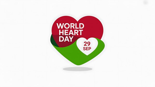 World Heart Day Awareness Heart Shape Design with September 29 Date