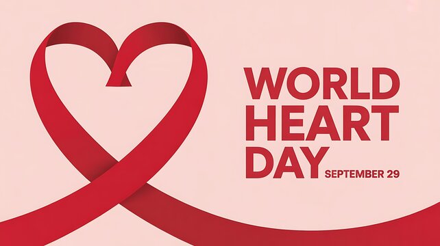 World Heart Day Awareness Design with Heart Shaped Globe and September 29