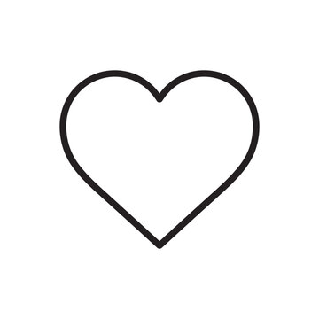 Heart love symbol icon outline style vector graphic for romance affection and emotions with affection emotions valentine favorite marriage