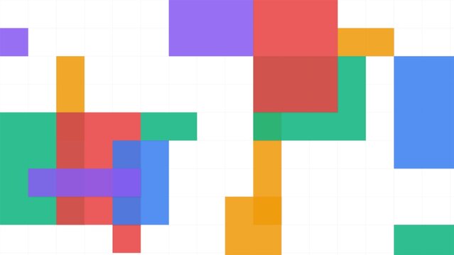 Abstract Geometric Background with Colorful Overlapping Rectangles and Squares