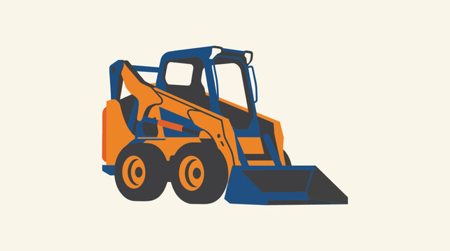 Skid Steer Loader Vector Illustration