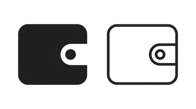 Wallet zipper pull icon set flat design