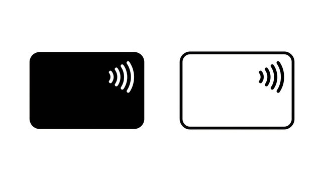 Rfid chip card and tag icons set