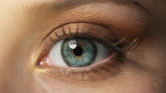 Close up of vibrant detailed eye texture with mesmerizing colors and intricate patterns in nature