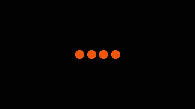Four bright cyan dots arranged in a curved line on a solid black background representing a loading indicator or progress bar animation.