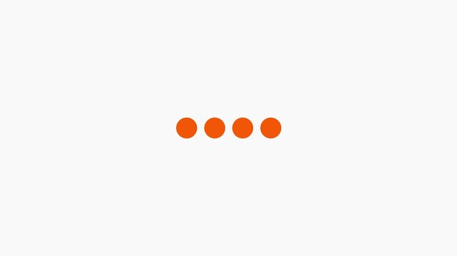 Four black circular dots forming a subtle curve on a clean white background, commonly used as a loading or progress indicator.