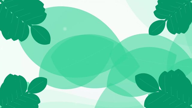 Abstract green leaves animation motion background