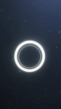 Abstract Glowing Concentric Rings in Deep Space Generative AI