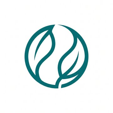 Minimalist Circular Abstract Infinity Symbol Featuring Intertwined Leaf Elements for Eco-Friendly Corporate Branding and Sustainable Business Identity