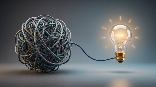 Creative Thinking and Problem Solving With Tangled Cable Leading to Bright Idea