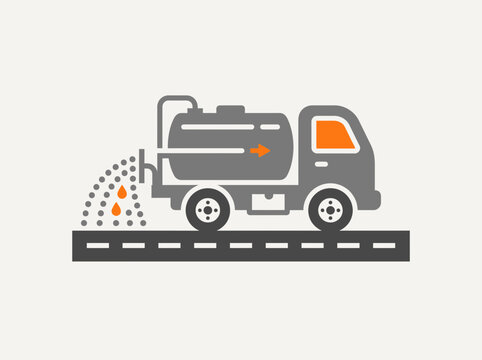 Road Sprayer Truck Illustrating Asphalt Paving And Road Maintenance Services