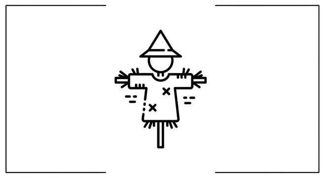 scarecrow icon, simple drawing