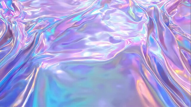 Abstract Liquid Iridescent Gradient Background With Colorful Flowing Metallic Surface Art