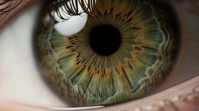 Captivating close up video journey exploring intricate details and beauty of a human eye with stunning visual effects