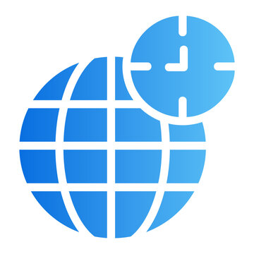 Time zone Line Gradient Icon