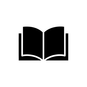 Open Book Icon Vector Flat Minimalist Black 