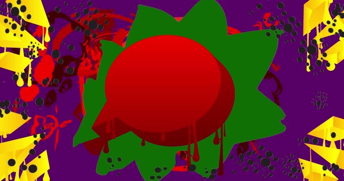 Graffiti speech bubble animation. Abstract modern Messaging sign street art decoration video, Discussion icon performed in urban painting style.